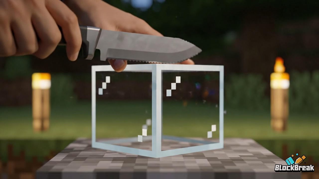Satisfying ASMR Cutting Minecraft Blocks in Real Life Forest – 4K Ultra Realistic Voxel Slices