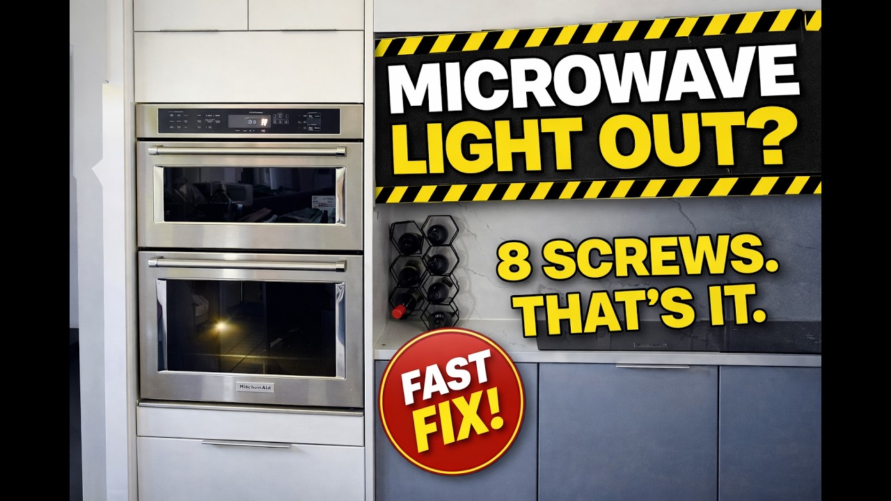 KitchenAid Microwave Oven Combo KOCE500ESS11 Light Bulb Replacement EASY 8-Screw Fix KOCE500E Series
