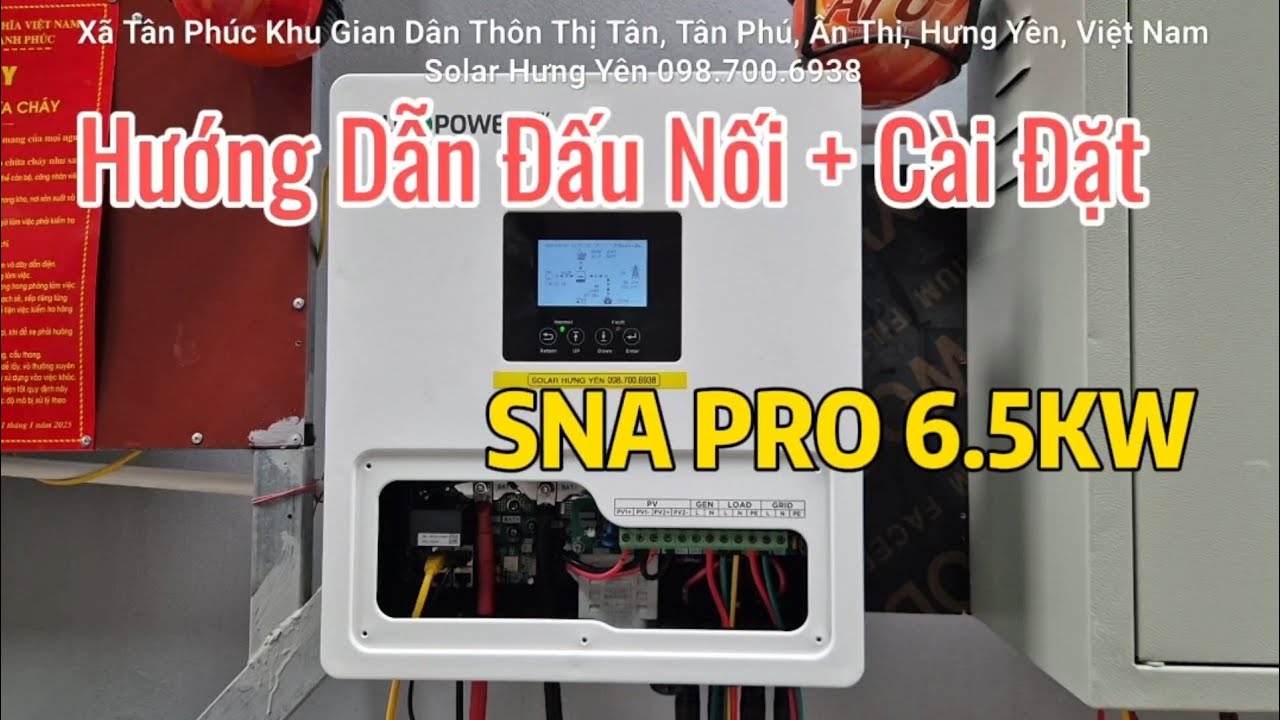 Hướng Dẫn Đấu Nối & Cài Đặt Biến Tần SNA PRO 6.5kW Chuẩn Kỹ Thuật | Thực Tế Lắp Đặt