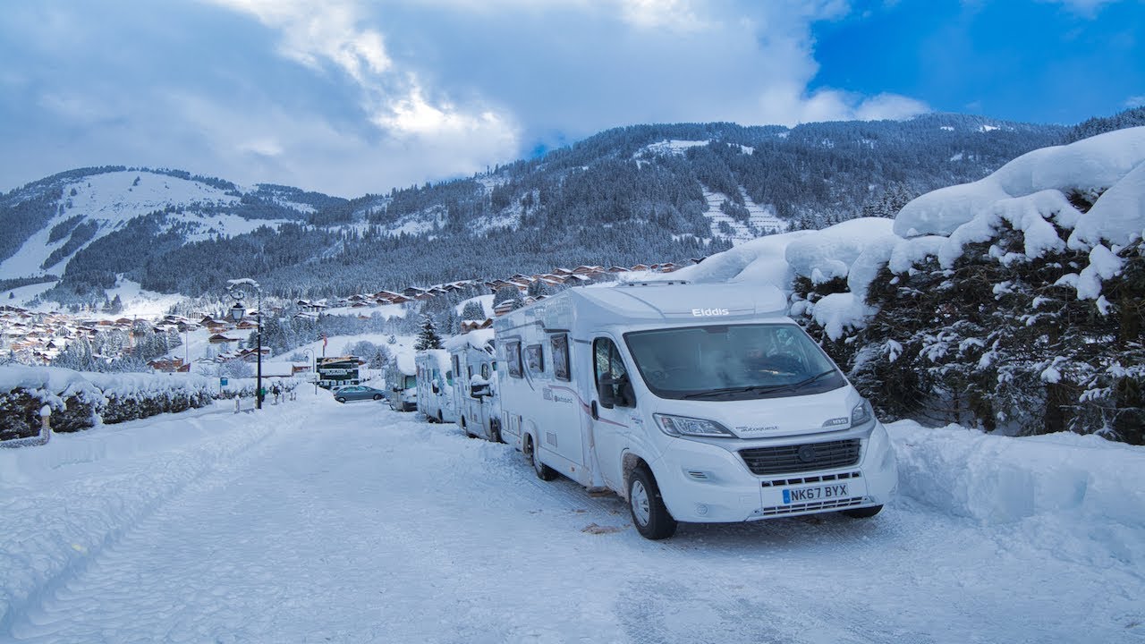 Motorhome Skiing in Chatel, France.