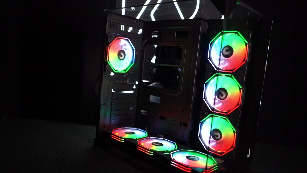 GABINETE GALAXY FULL GLASS BLACK - RISE MODE - RM-CA-FG-B