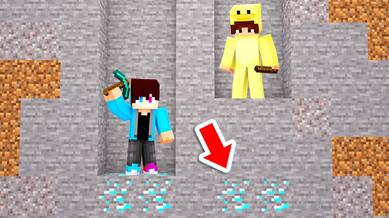RIJK vs ARM Diamant Zoek CHALLENGE! (Minecraft)