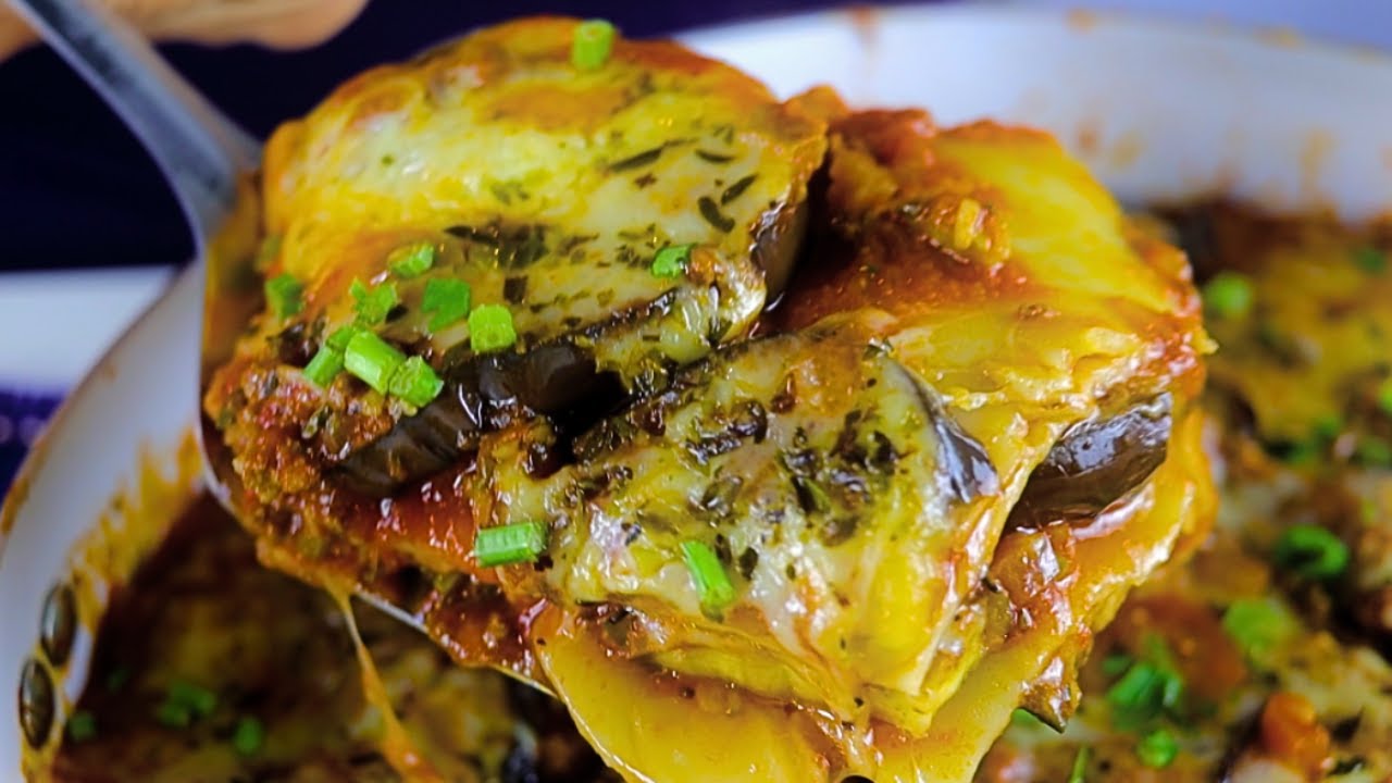 LASANHA DE FRIGIDEIRA SEM FORNO| RECHEADA COM BERINJELA DELICIOSA.