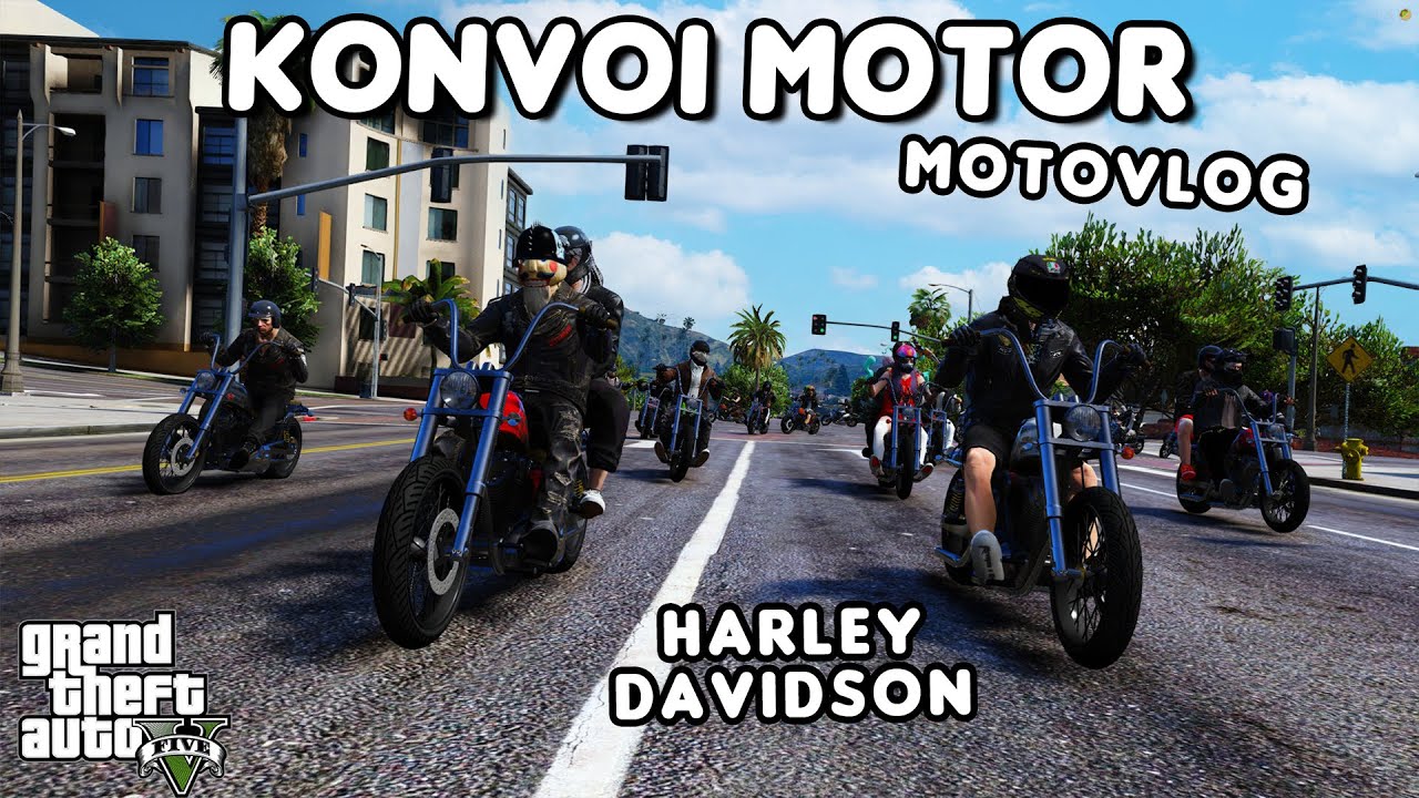 MOTOVLOG DAN KONVOI HARLEY TERBESAR - GTA 5 ROLEPLAY