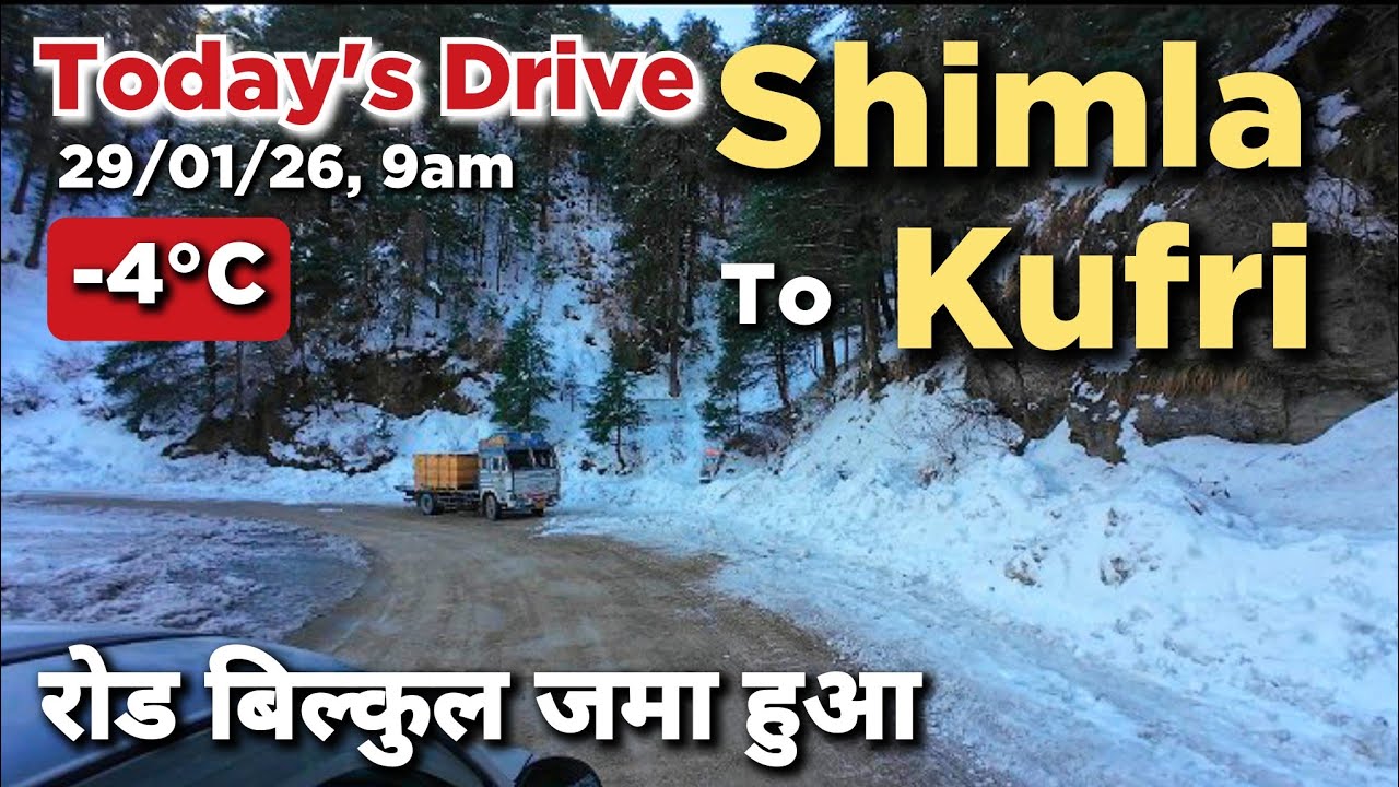 Today's Shimla to Kufri Drive | Kufri Latest Update Video #shimlakuftisnowfall #Heavysnowfallshimla