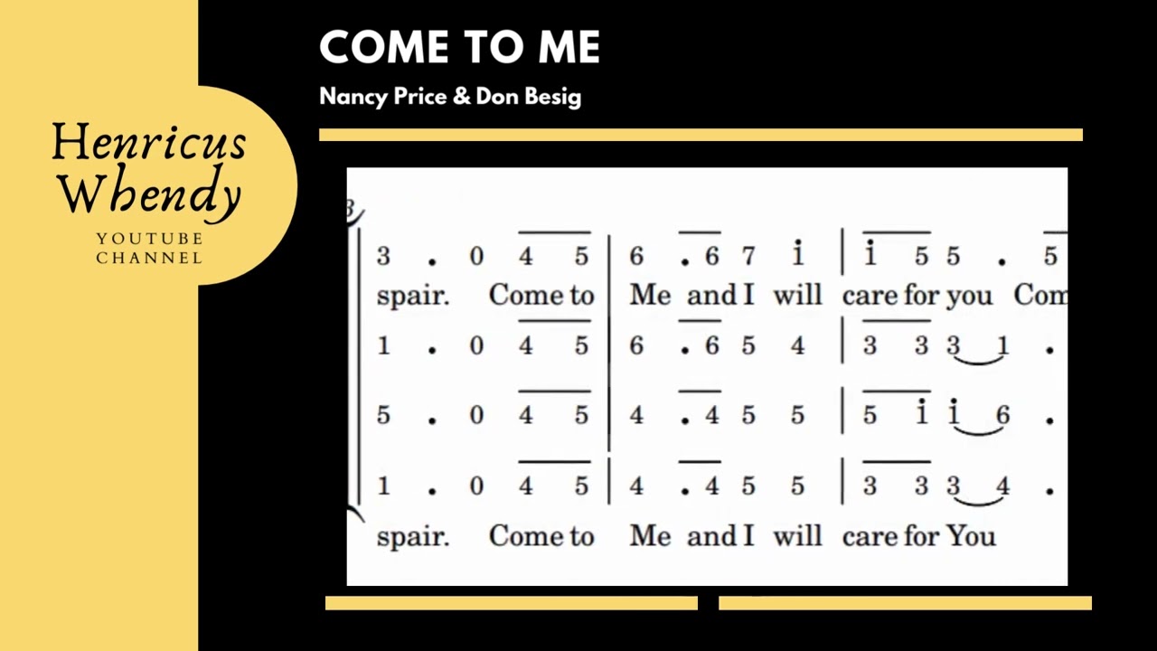 Come To Me ( communion song) - Don Besig & Nancy Price (score video)