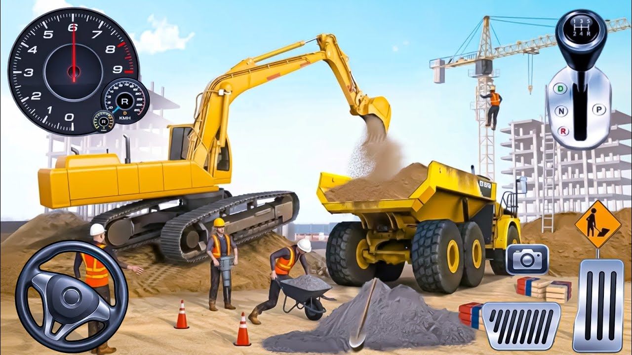 Construction Simulator Game 3D: Heavy Excavator & Road Building Android Gameplay