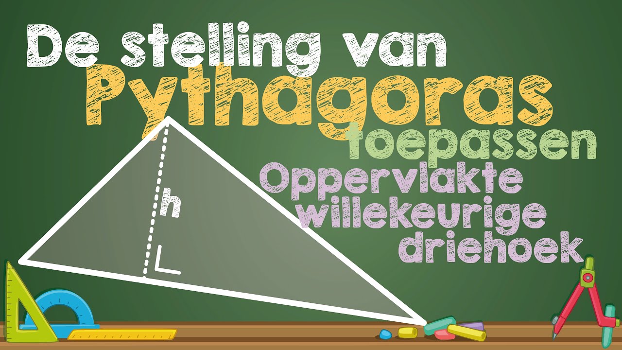Oppervlakte van een willekeurige driehoek berekenen met Pythagoras (Stap voor stap)