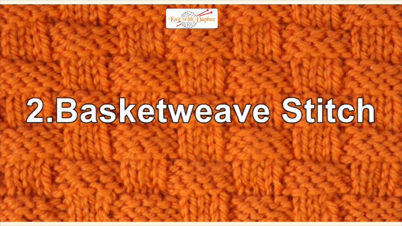 Knitting Stitch Pattern - 2. Basketweave Stitch