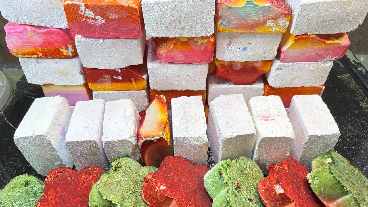 Crunch Crunch Dyed Chalk and Buttery Reforms | Oddly Satisfying 
