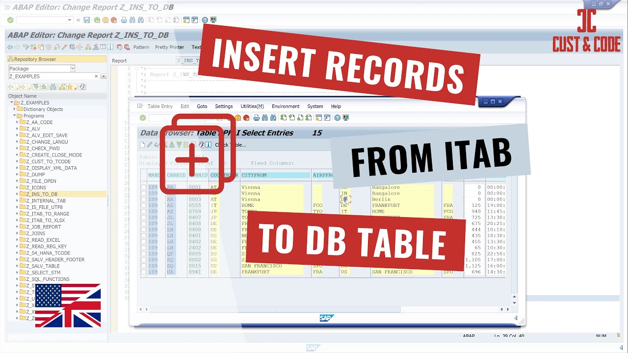 Insert Data from Structure or Itab to DB Table [english]
