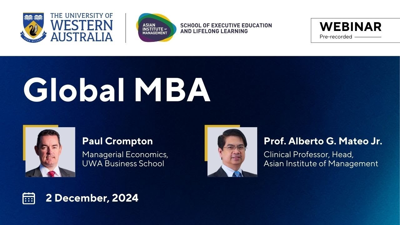 Online Webinar | Global Masters of Business Administration (MBA) Program | AIM UWA | 2nd Dec 2024