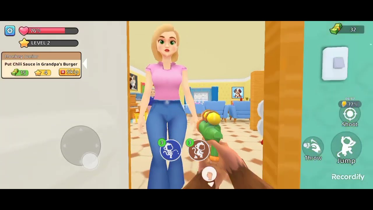 Tricky Monkey🐒: House Prankster - Android Gameplay - the beginning of chaos