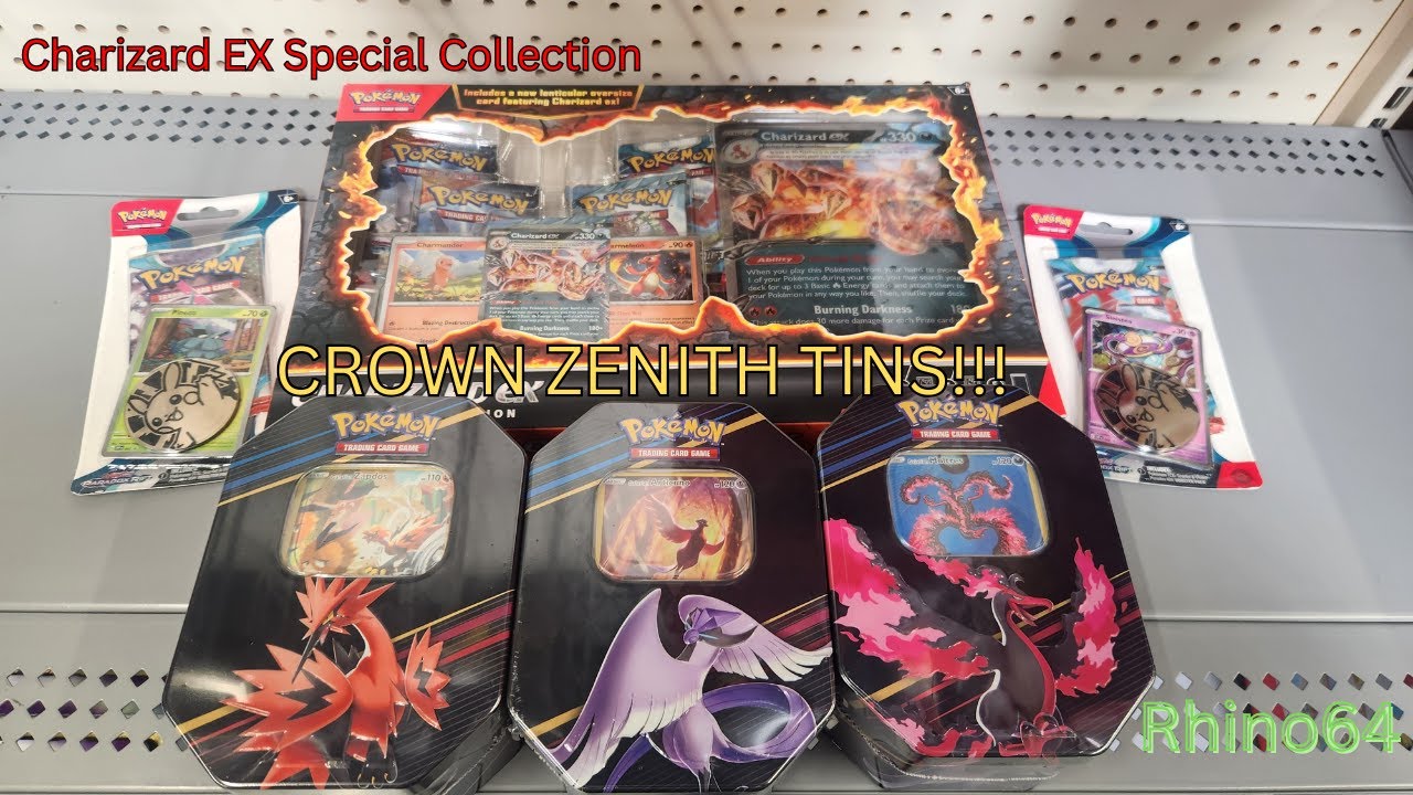 Charizard EX Special Collection and CROWN ZENITH TINS!!!