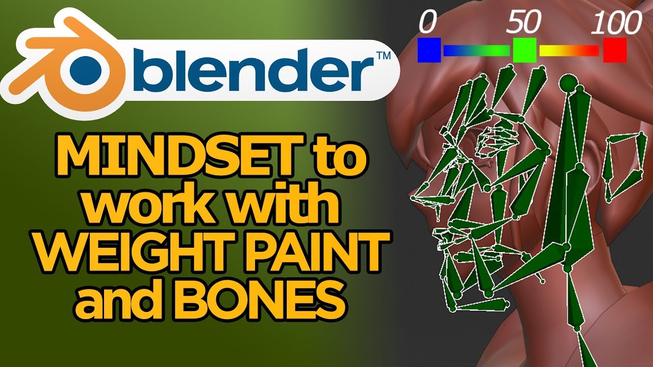 Blender 2.8x — Доминирование весовой краски и костей (используйте свой предыдущий опыт работы с 3D)