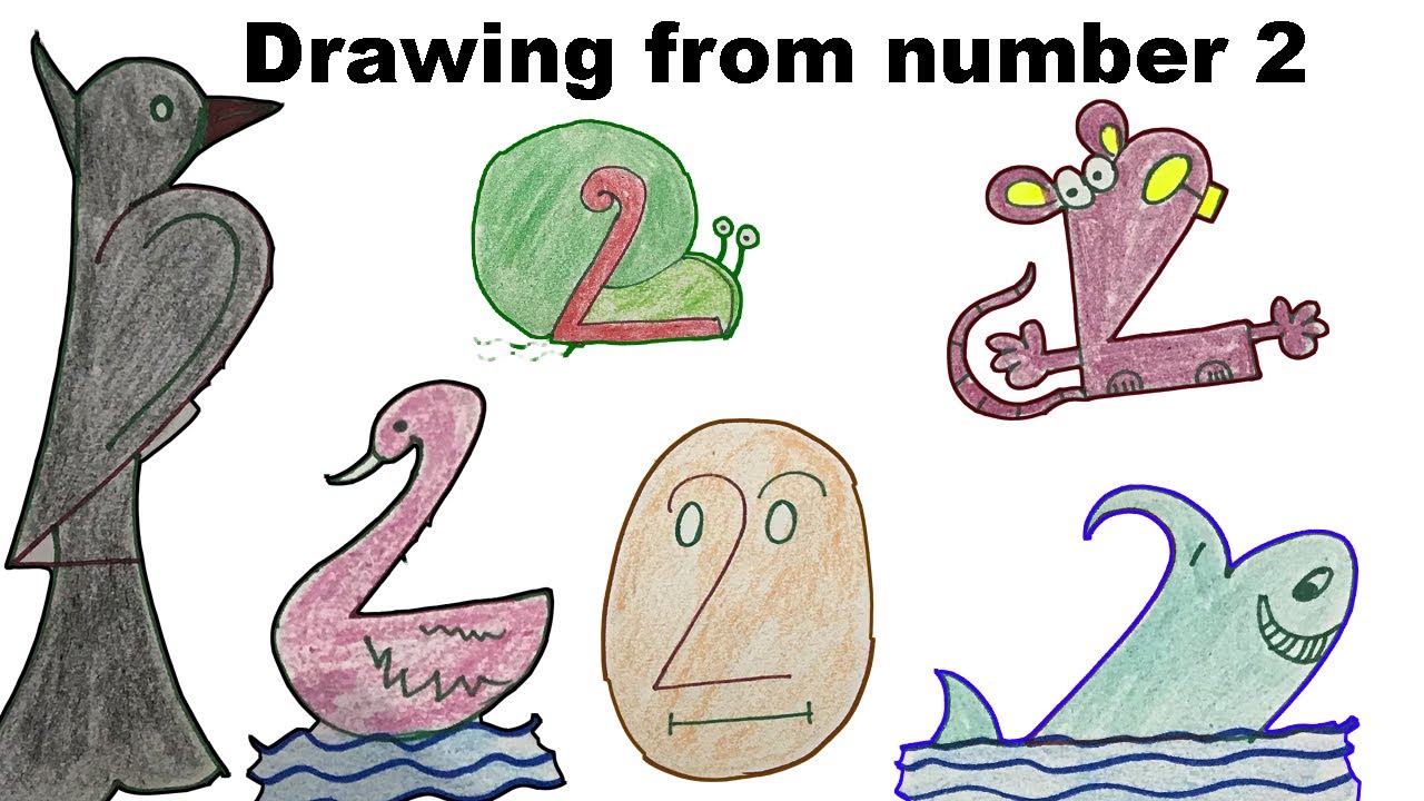 Easy Drawing From Number 2 | Drawing from Numbers