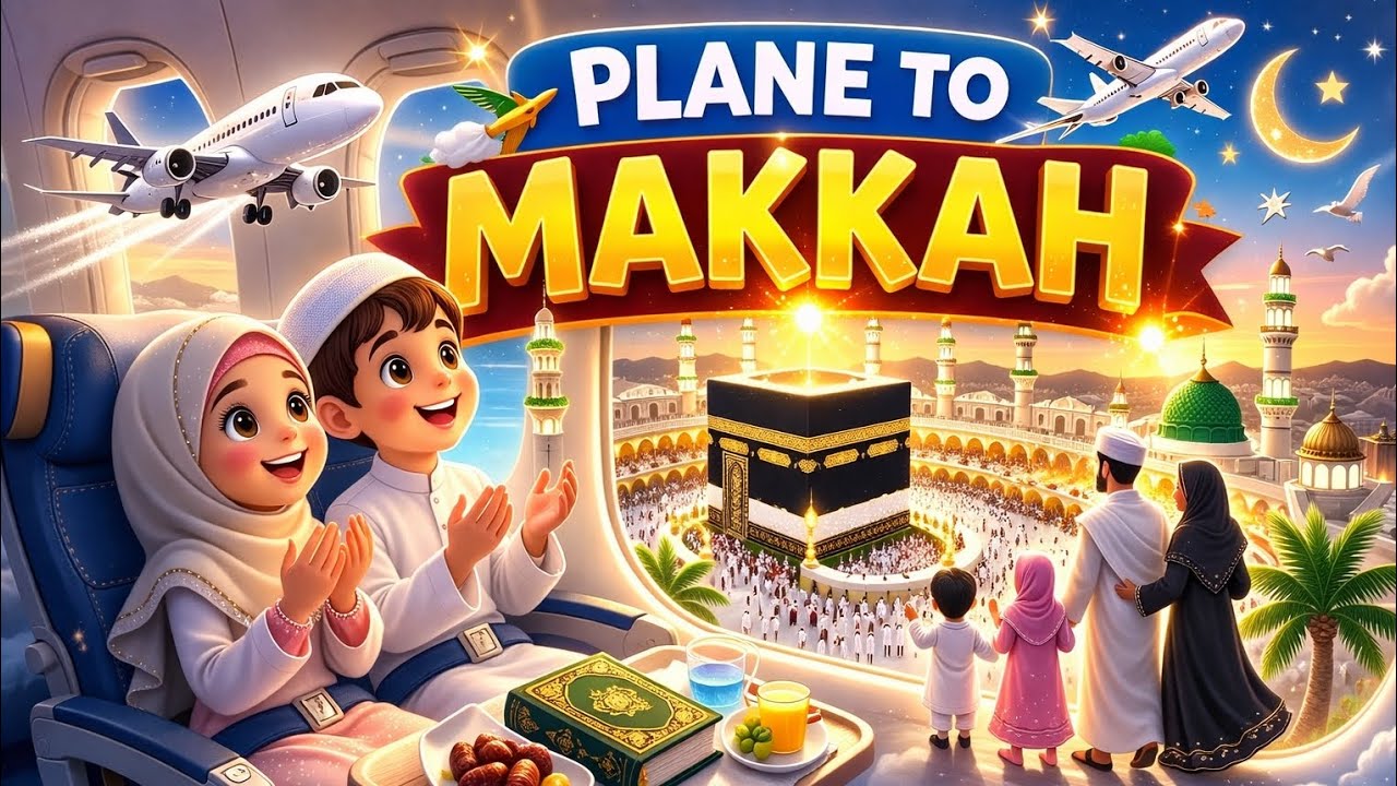 Plane to Makkah ✈️🕋 | Kids Islamic Nasheed | Fun Journey to Makkah | Muslim Kids Song