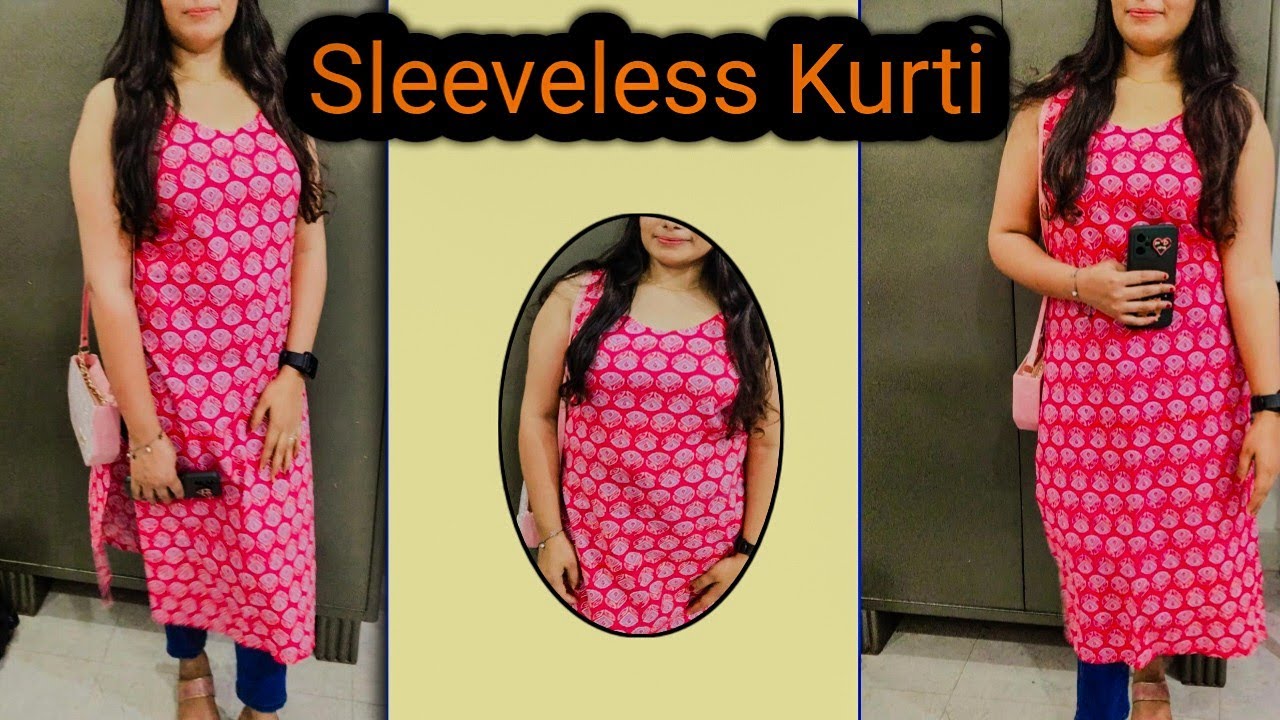 Sleeveless Kurti Cutting and stitching / स्लीवलेस कुर्ती