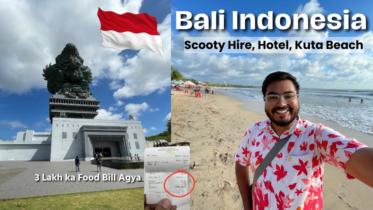 *3 Lakh ka FOOD Bill Agya Bali m* | Bali Kuta Tour | Hotel, Scooty Rent and Indian Food