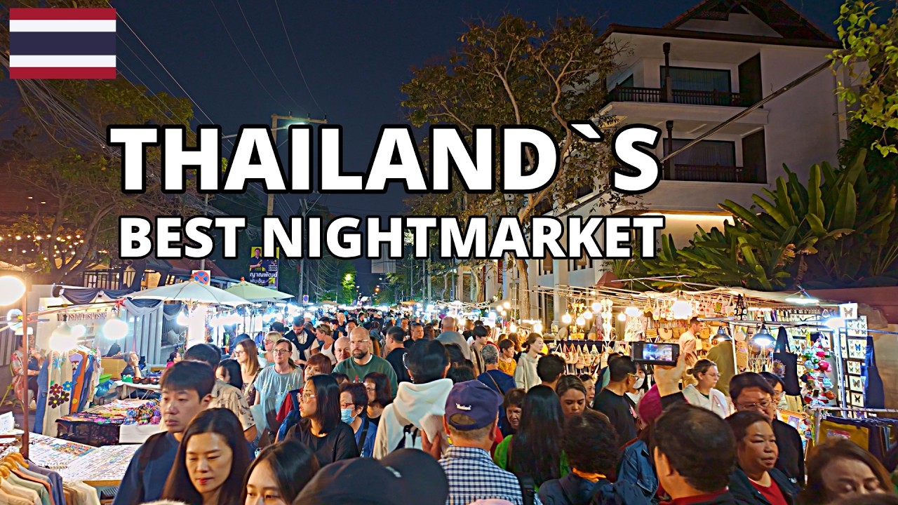 Chiang Mai Sunday Night Market Walking Tour 4K | Old City Street Food & Wat Phra Singh