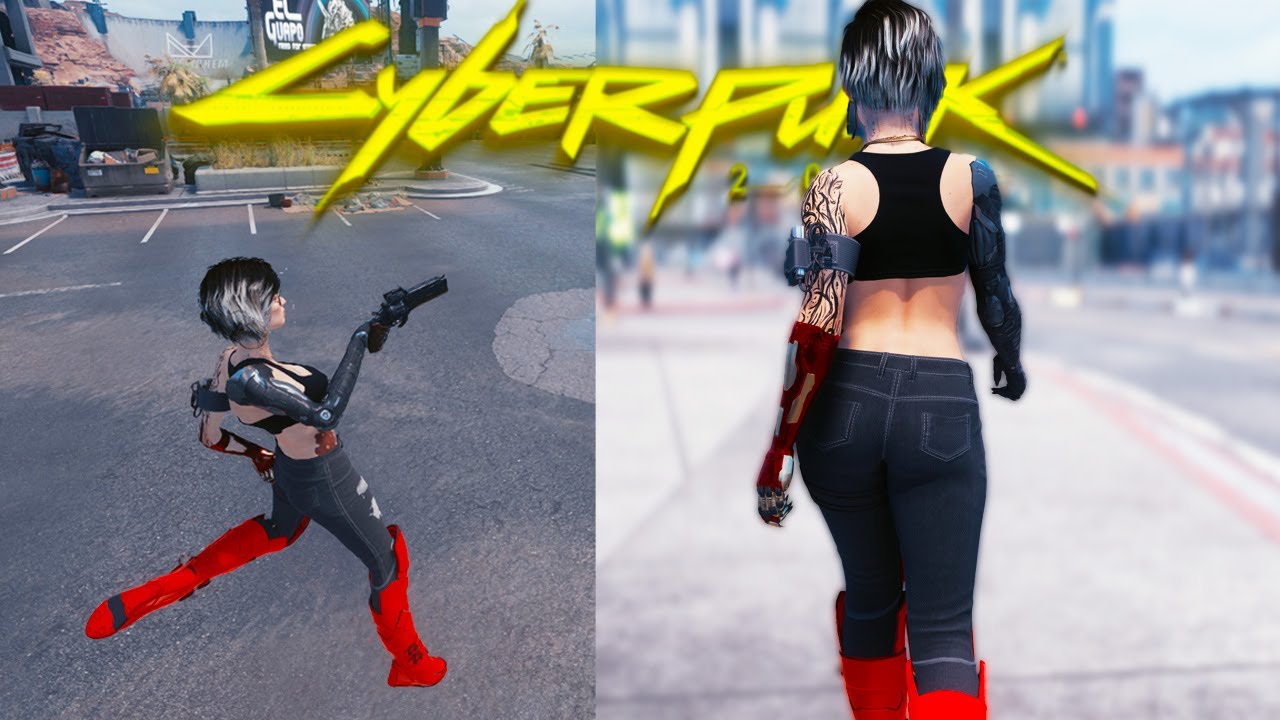 TPP Comparison Animation Redone Mod vs No Mod - CYBERPUNK 2077
