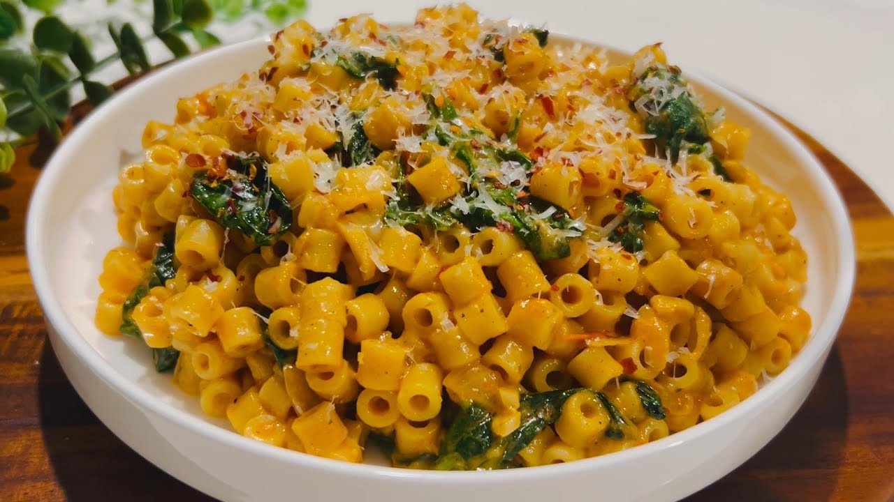 Creamy Ditalini Pasta with Spinach...