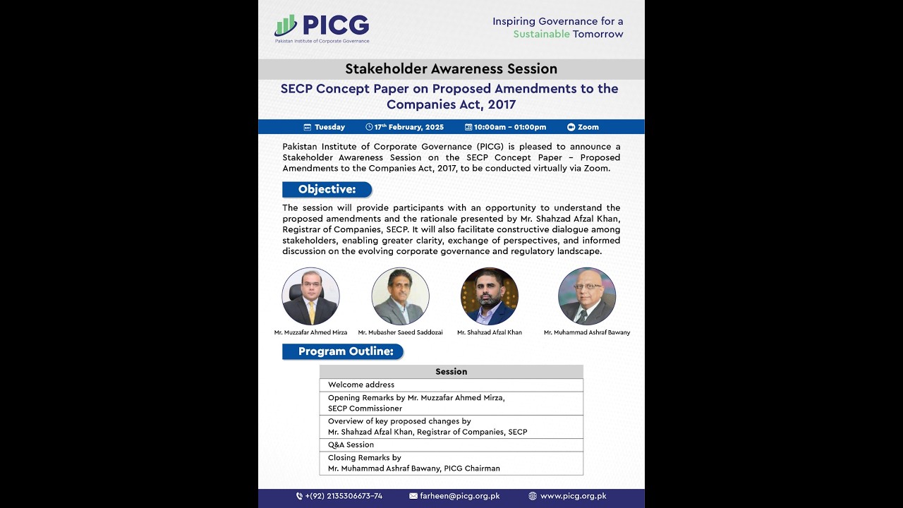 SECP’s Concept Paper on the Proposed Amendments to the Companies Act, 2017 - Webinar