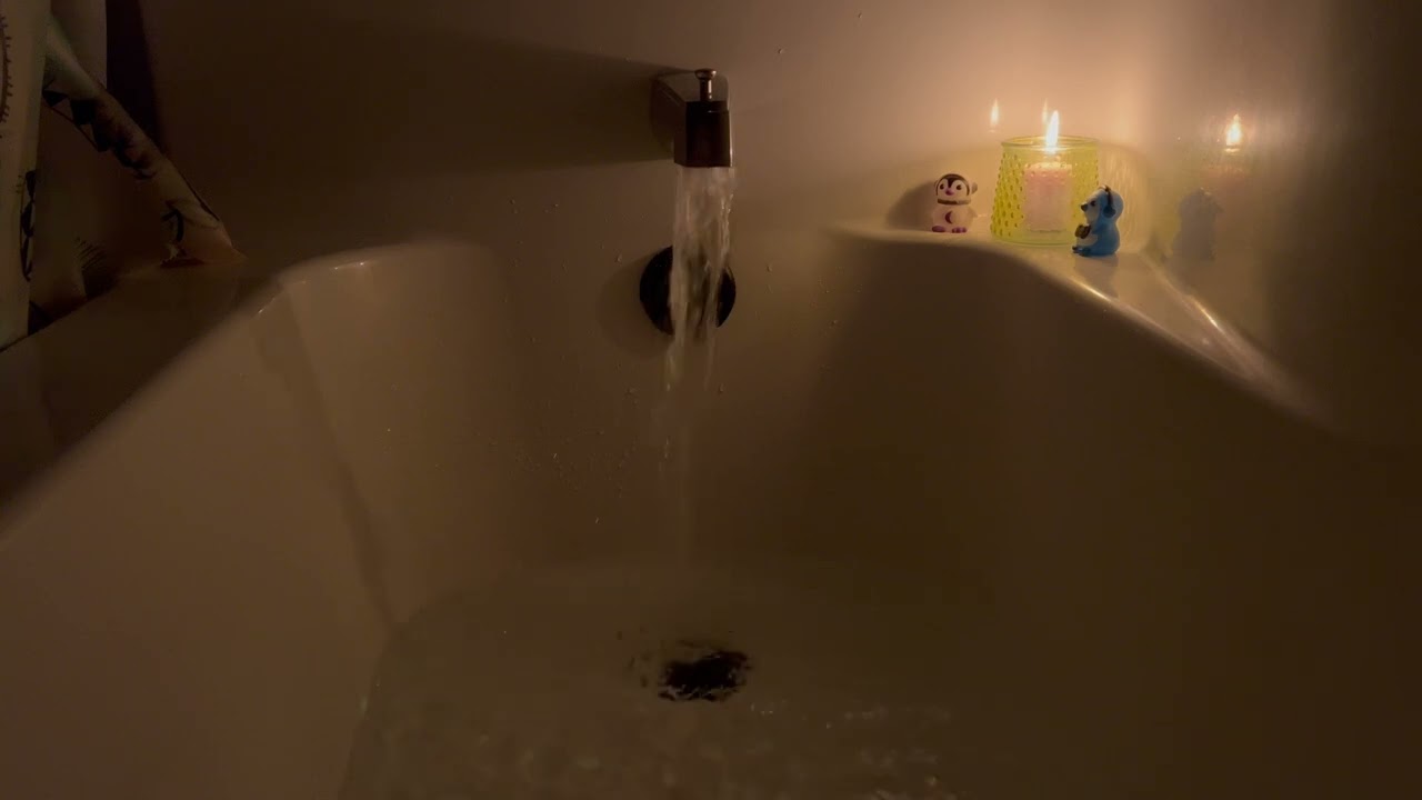 10 Hours Bathtub Filling ASMR | Candle Lit Relaxing Water Sounds for Sleep Aid