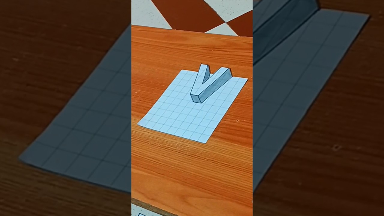 Capital Letter V in 3d drawing for beginners #sandeepjhasmmd #3dshorts #illustration #drawing #3d