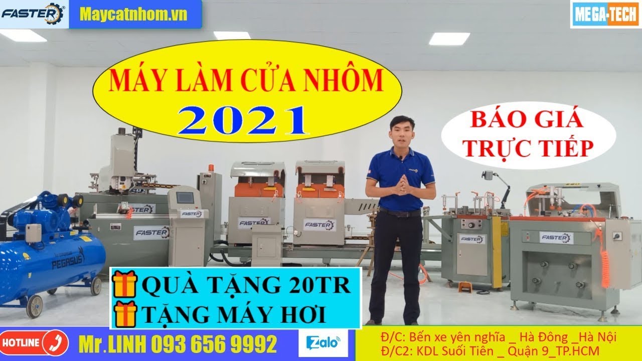 MÁY CẮT NHÔM 2 ĐẦU | Dàn Máy Nhôm Xingfa 2021| Máy Cắt Nhôm Faster