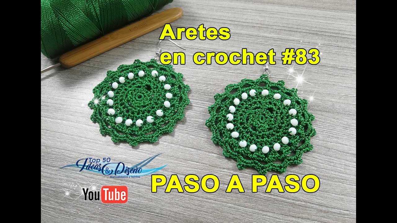 Tutorial Aretes en crochet #83, Faciles de hacer!