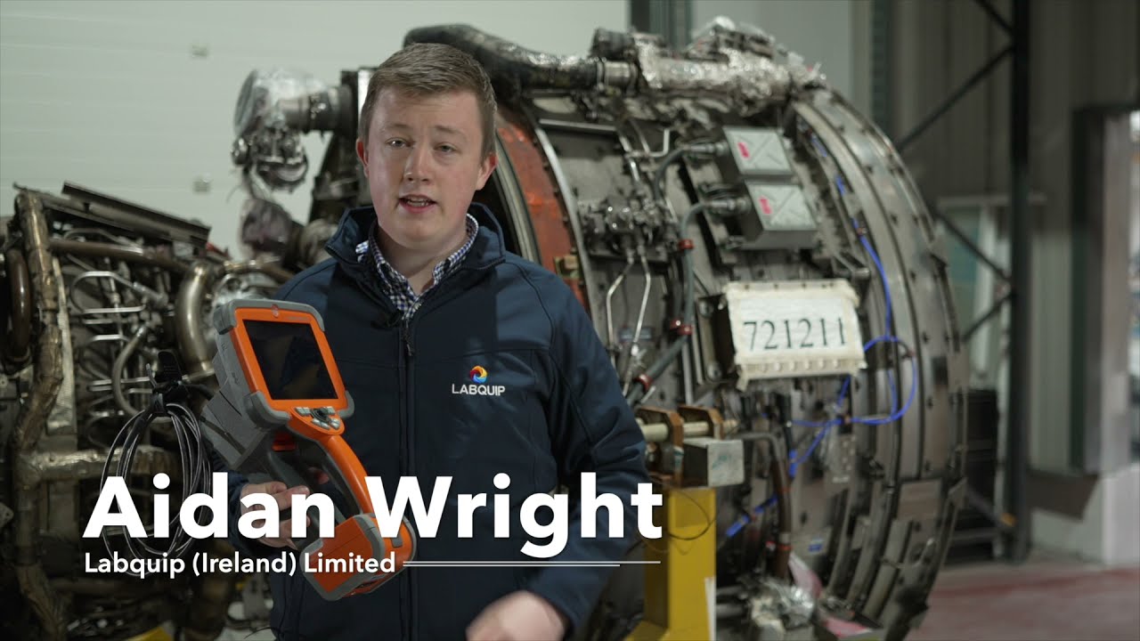 Waygate Mentor Visual iQ Borescope on a CFM56 engine
