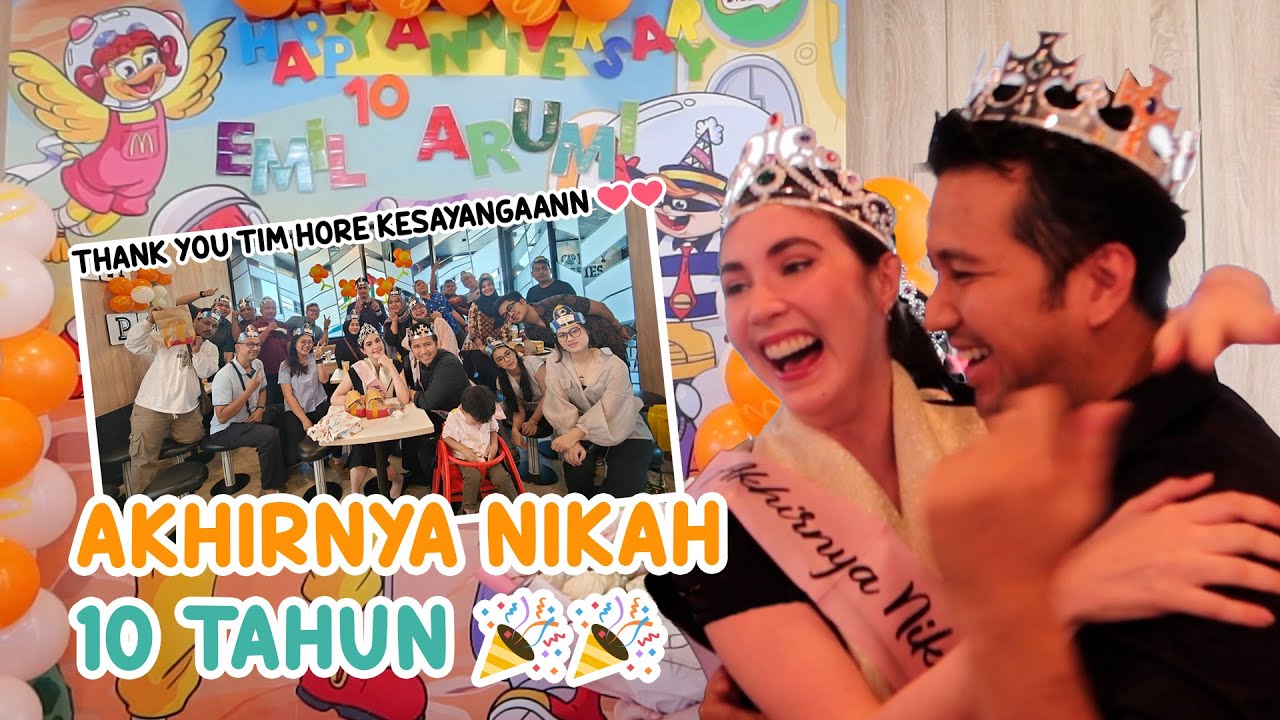 AKHIRNYA NIKAH 10 TAHUN 🥳 DAPAT SURPRISE SERU DARI TIM KERJA!  | Arumi Bachsin