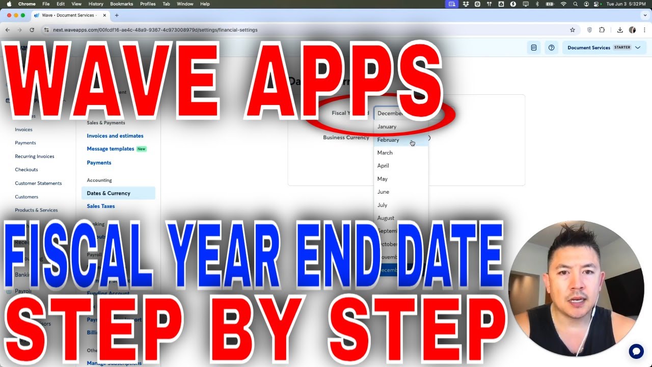 ✅  How To Change Fiscal Year End Date In Wave Apps🔴