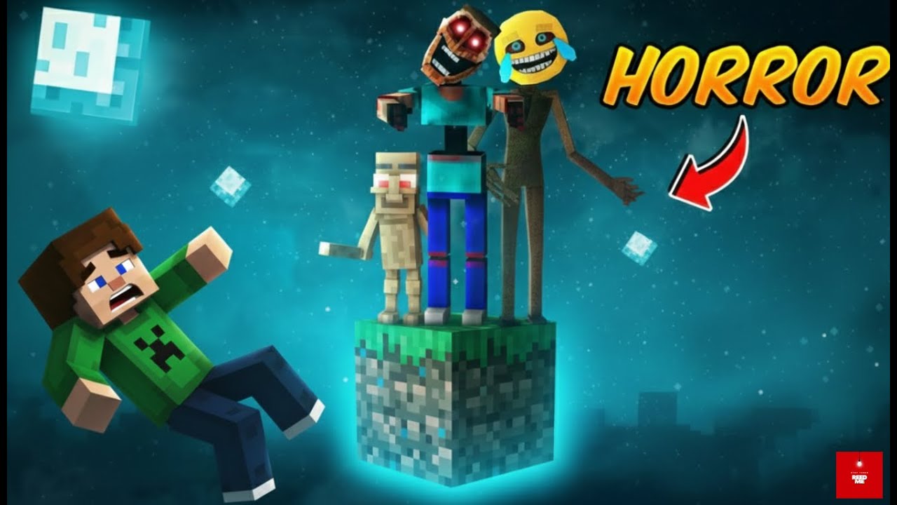 I Got Trapped on the SCARIEST One Block Horror Map… (Minecraft)