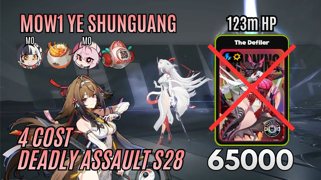 4 COST M0W1 Ye Shunguang 65K The Defiler Kill | New Deadly Assault (S28) | ZZZ Zenless Zone Zero 2.5