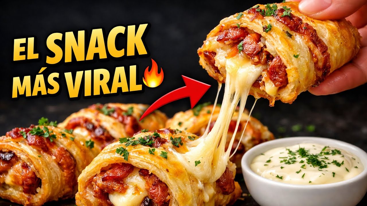 Receta Viral de Hojaldre con Bacon y Queso | Aperitivo Fácil y Crujiente