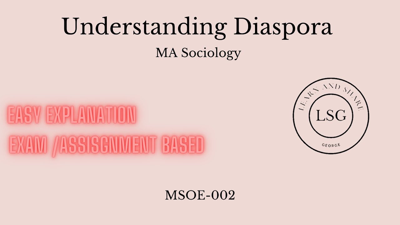 What is Diaspora ? Simple Explanation| Malayalam - English | MSOE | MA SOCIOLOGY