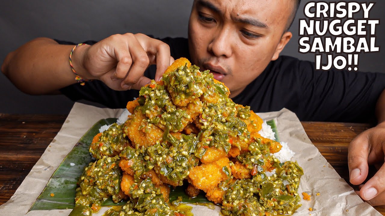 КУРИНЫЙ НАГГЕТ МУКБАНГ АСМР С ЗЕЛЕНЫМ САМБАЛОМ И ВИРАЛЬНЫМ РИСОМ ПАДАНГ!!!