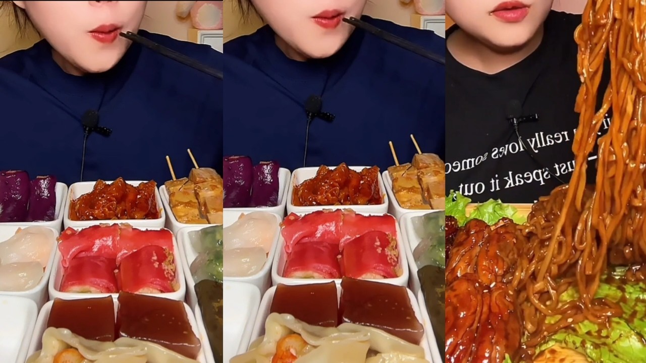 🎧 Chinese ASMR Mukbang  Crispy Crunch & Soft Slurps!