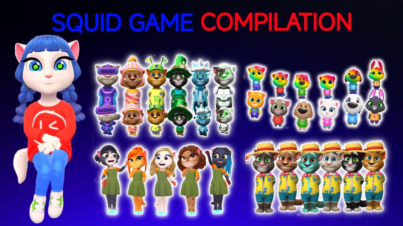 Squid Game Gold Run | Squid Game Papa Tom 2 | Squid Game Mama Angela 2 | Squid Game Competition ❤️💛💚