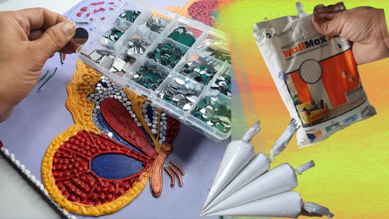 Lippan Art New Design With Butterfly / Lippan Art With Tips and Tricks / Lippan Art Tutorial