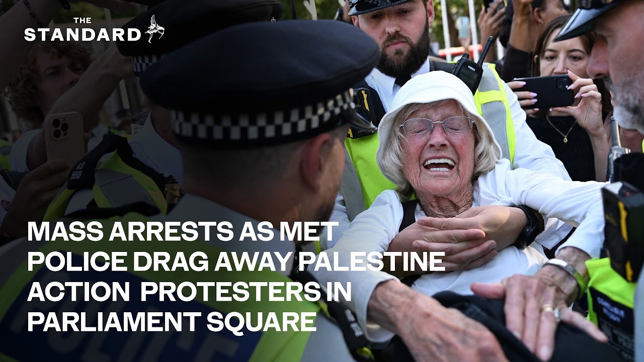 Mass arrests as police drag away Palestine Action protesters in Parliament Square