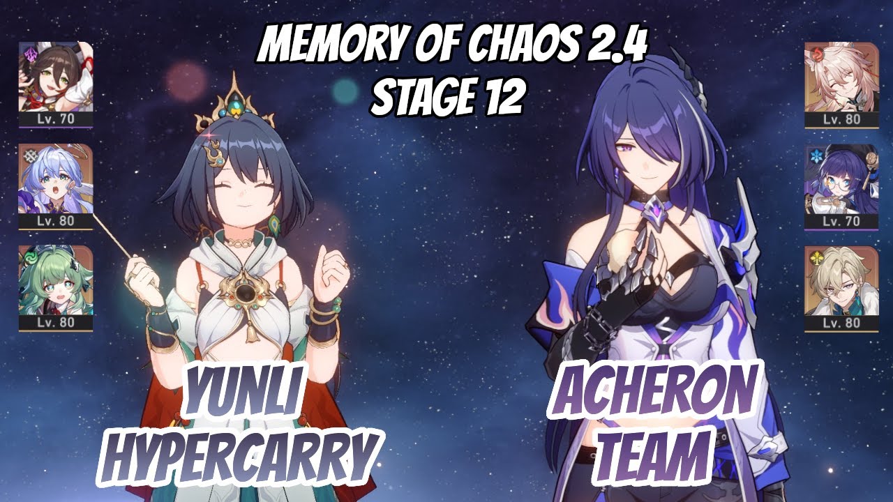 Yunli Hypercarry & Acheron x Jiaoqiu Memory of Chaos Stage 12 (3 Stars) | Honkai Star Rail