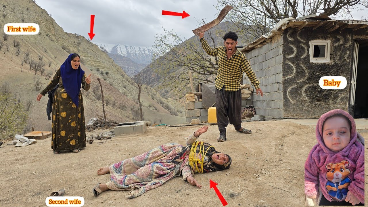 second wife's repeated attacks on first wife and  husband's attempt to protect first wife