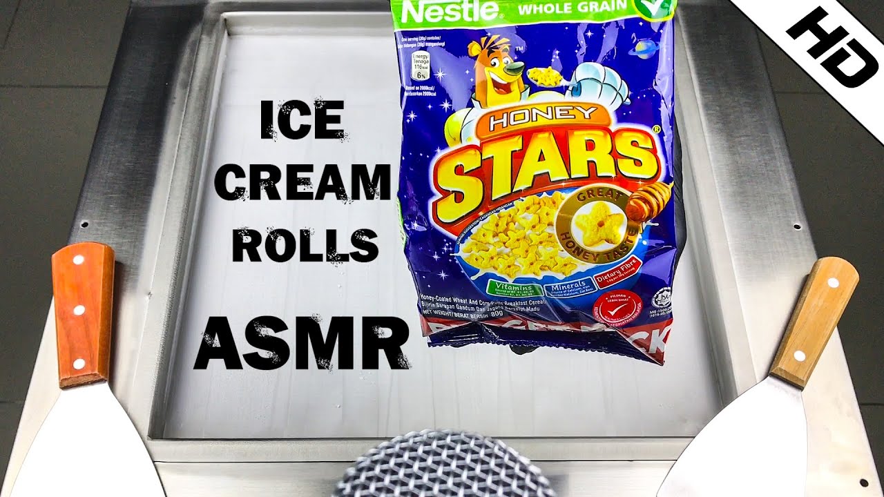 Honey Stars Ice Cream Rolls | How To Make Nestle Honey Stars Cereal Fried Ice Cream | Ice Cream ASMR