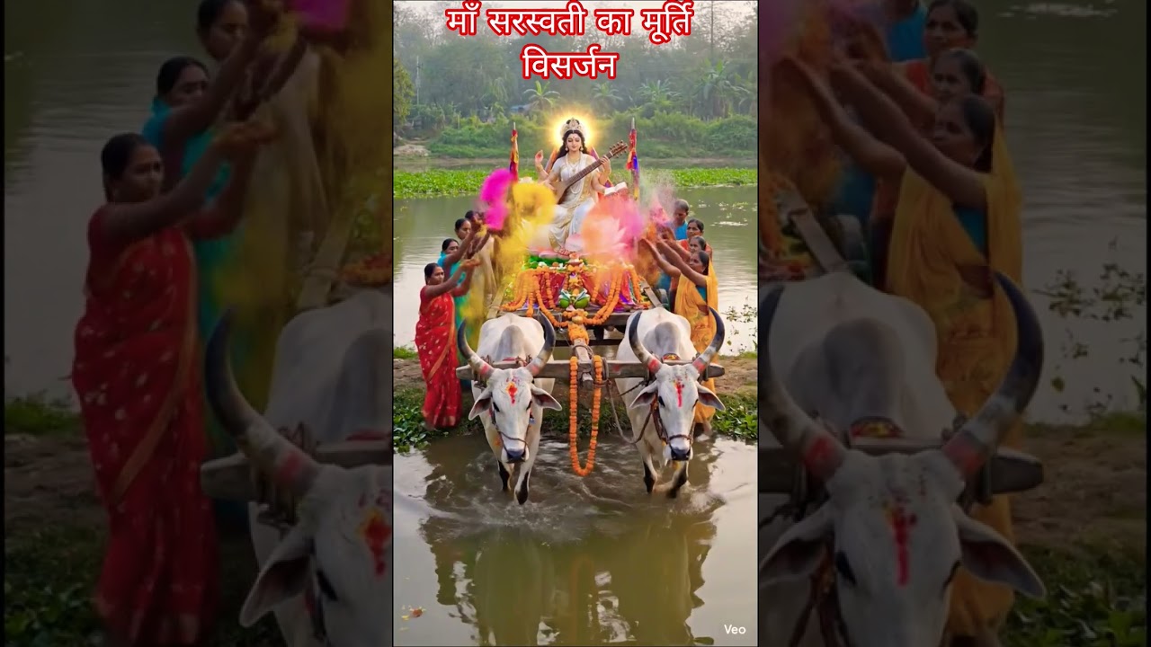 मूर्ति विसर्जन #maa #saraswati #vidya #devi #hindu #goddess #saraswatipuja #pooja #shorts