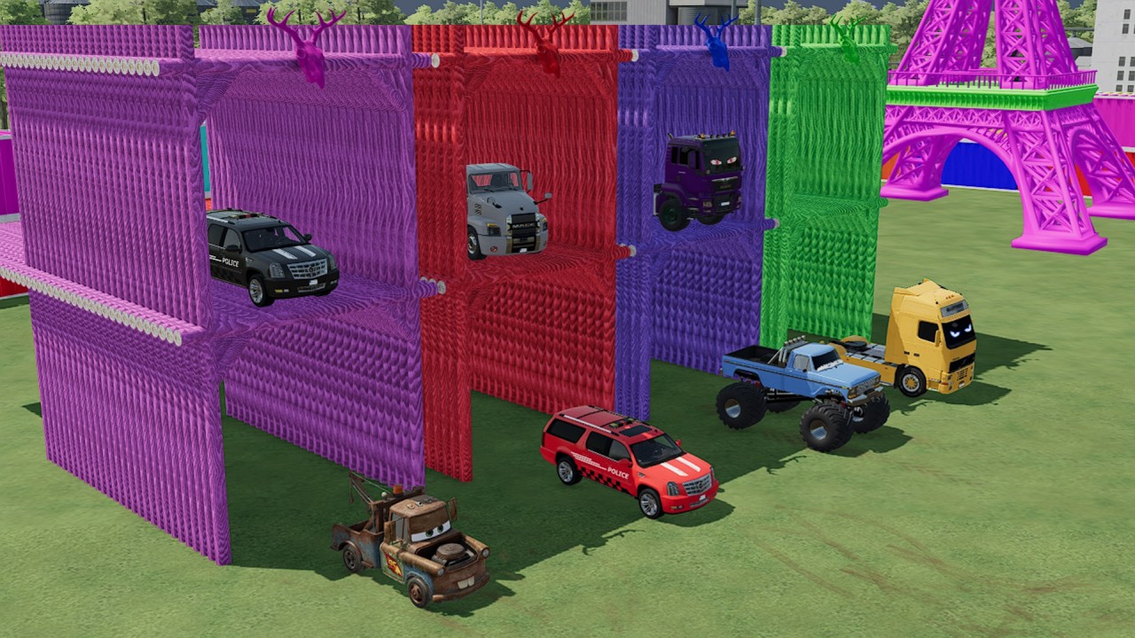 TRANSPORTING POLICE CARS, FIRE DEPARTMENT, AMBULANCE VEHICLES WITH MAN TRUCKS
