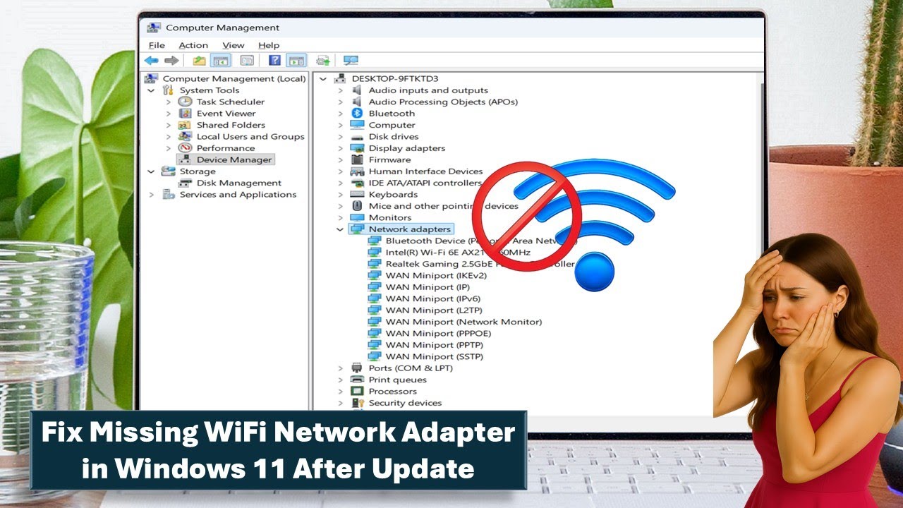 Исправление проблемы с отсутствующим сетевым адаптером WiFi в Windows 11 после обновления