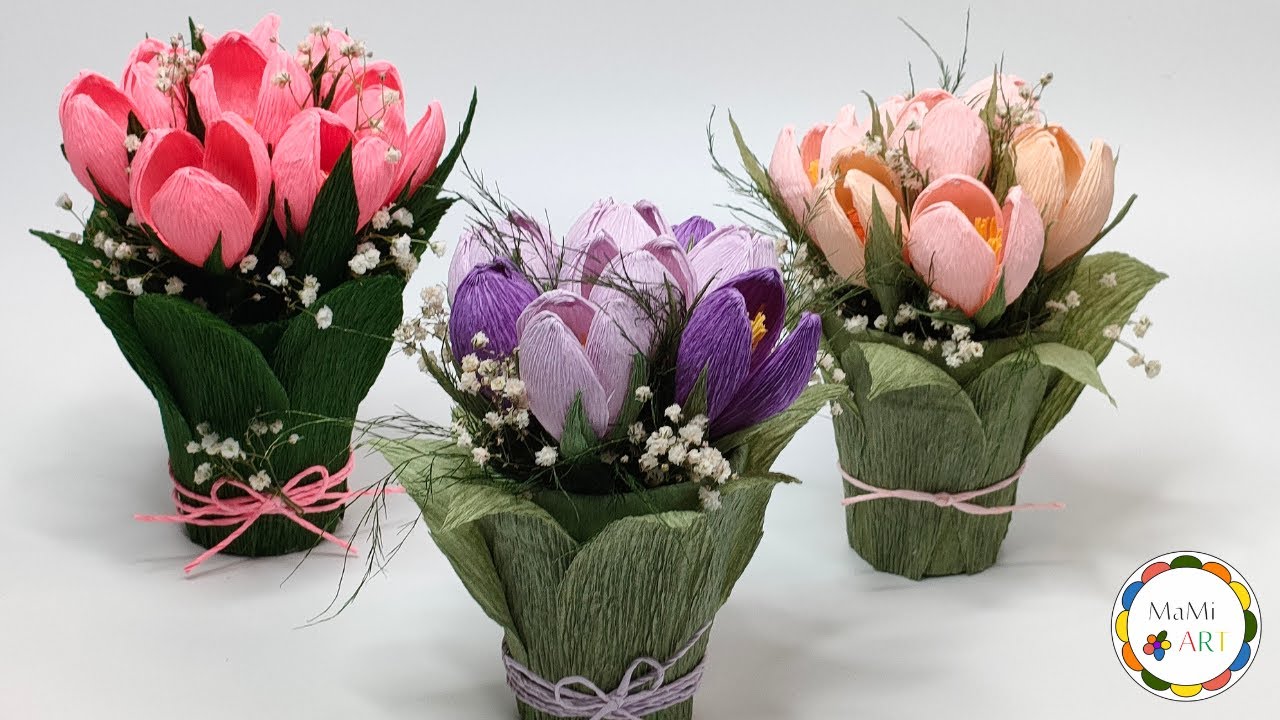 Słodkie bukiety  z niespodzianką  ❤️💐EASY CREPE PAPER FLOWER ❤️💐Amazing crepe paper flowers